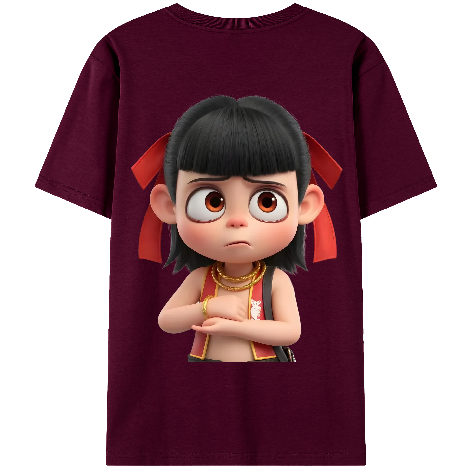 （画像用） Ne Zha 2 ナタ 魔童の大暴れ レディース半袖Tシャツ(バックプリント)